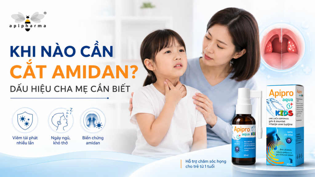 Khi nào cần cắt amidan cho trẻ? Tìm hiểu dấu hiệu cần phẫu thuật, trường hợp chưa cần cắt và cách chăm sóc họng giúp hạn chế viêm amidan tái phát.